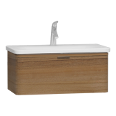 Тумба Nest с раковиной c 1м ящиком, 80 см, с LED подсветкой, цвет натуральная древесина 