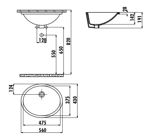 CREAVIT Раковина врезная под столешницу (37*47) TP214.00000 