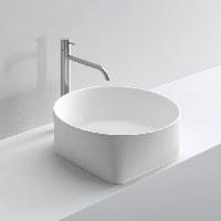 MILLDUE  Раковина чаша  AZUMA 45  из CRISTALPLANT ,44,6х16 см, без отв для смесителя, цвет белый матовый