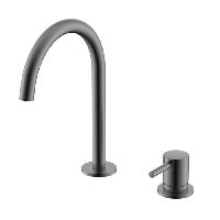 NEMO NM-2318BGM Смеситель на 2 отверстия для раковины с донным клапаном BRUSH GUN METAL