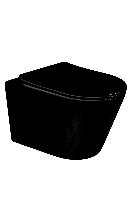 Унитаз подвесной, AVVA Черный матовый c крышкой (функц. торнадо)