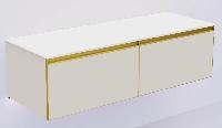 QUATRO 2 140см (70+70) тумба CASHMERE профиль MATT GOLD + внутр. подсв.