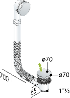 Слив-перелив click-clack для ванны OMP Tea 2868.660.6XD, белый матовый