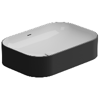 Раковина накладная биколор 60x42 см GSG Ceramic Design Easy EALAVTP60BI000/003, White/Black Matt