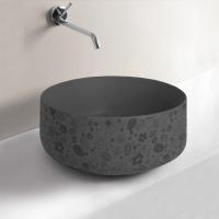 ARTCERAM COGNAC Раковина Ø420 мм., для установки на столешницу, без отверстий для смесителя, без перелива, цвет Grigio oliva, декор lol