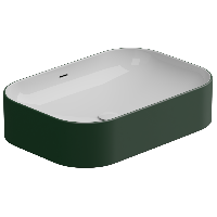 Раковина накладная биколор 60x42 см GSG Ceramic Design Easy EALAVTP60BI000/036, White/Smeraldo Matt