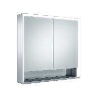Keuco ROYAL LUMOS Зеркальный шкаф 800x735x130мм 2-дверный-двустор. зеркало, IP 24 c плавным закр., корпус: алюминий анодированный