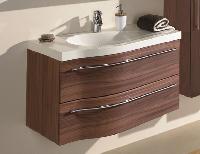 Puris Swing, тумба под раковину 900 мм правая, цвет черный структурный