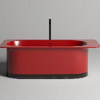 Salini NINFEA Ванна отдельностоящая 1800х820х575мм, донный клапан, сифон, интегр. слив-перелив, мат-л: S-stone -матовый; фурн-ра и ванна цвет RAL3002