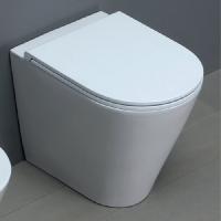 AZZURRA FORMA Унитаз приставной безободковый 54х37х42см слив универсальный, смыв от 3л воды, Easy Clean, с креплением, цвет белый