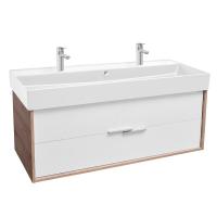 EB1669-E75-J5 VIVIENNE Тумба для раковины 120 см, к. дуб давос натуральный, ф. белый блестящий