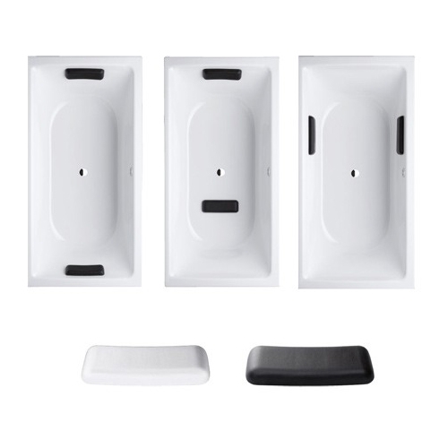 BETTE Relax Подушка 34х12х4,5 см универсальная для ванны на магнитах (комплект: 2 шт.), цвет: белый 