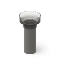 DEA DESIGN Washbasins Раковина напольная 48x48xh90 см, материал: Glasstech прозрачная смола, цвет: Smoky Black R4