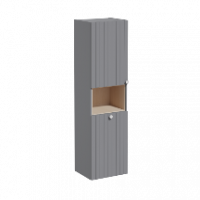 Пенал высокий Root Groove 40 см с корзиной для белья, матовый серый, левосторонний