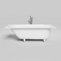 LOFO by Salini Встраиваемая ванна 1800х800хh610мм, овал чаша, мат-л: Solid Surface, без слива-перел, в комп. ножки, цвет: бел матов (С нашего склада!)