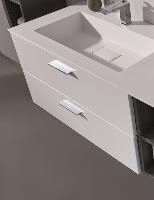 Puris, Milano 90 см: тумба, раковина из минерального литья, цвет белый высокоглянцевый