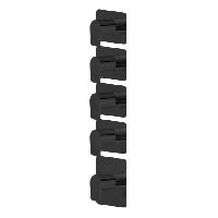 Newform Haka Внешняя часть термостатического смесителя на 4 источника с отдельными ручками запорного вентиля, цвет: черный матовый