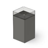 DEA DESIGN Washbasins Раковина напольная 45x45xh90 см, материал: Glasstech прозрачная смола, цвет: Smoky Black R4