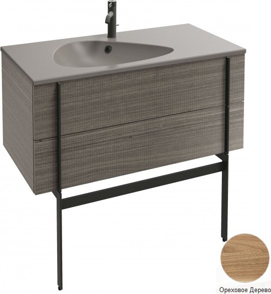 EB3032-E16 тумба под раковину NOUVELLE VAGUE 2 ящика /100/(ореховое дерево) 