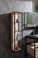 Пенал LOFT высокий light wood, полки стекло