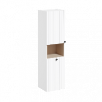 Пенал высокий Root Groove 40 см с корзиной для белья, матовый белый, левосторонний