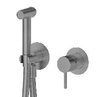 Newform X-Steel 316 Смеситель с гигиеническим душем, держатель, шланг 120 см, наружная часть (для 27852) цвет: PVD Br. Gun Metal