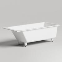 Salini CASCATA KIT Встраиваемая ванна с прямоугольной чашей 1800х800х600мм, ножки, донный клапан "Up&Down", сифон S-Sense, белый глянцевый