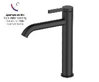 AQG Urban Flow, высокий однорычажный смеситель для раковины без донного клапана, цвет черный матовый