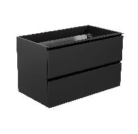 Visobath Granada, тумба 120 см, 2 ящика c черными ручками, цвет пепельный матовый лак (Ceniza)