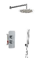 AQG Urban Flow, душевой комплект ER236 на 2 потребителя, с настенным кронштейном, цвет хром