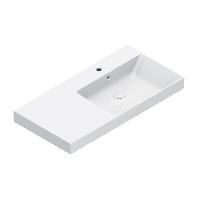 Catalano ZERO Раковина 100x50 чаша справа, с 1 отв. под смеситель, покрытие Cataglaze+, цвет белый глянцевый