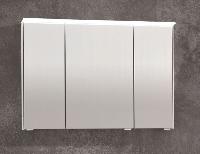 Puris Ice Line, зеркальный шкаф с LED подсветкой и обогревом двери 900 мм, цвет белое матовое стекло