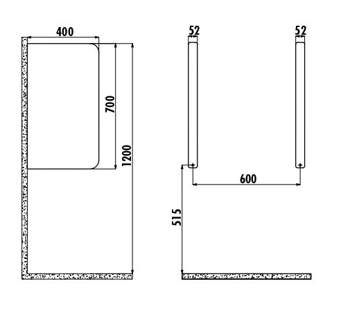 CREAVIT Перегородка для писсуара АНТРАЦИТ TP690.60000 