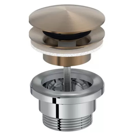 E30536-BCN Донный клапан с системой клик клак, матовое золото 