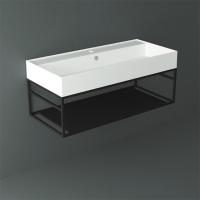 SIMAS AGILE Структура металлическая 101x46xh28 см, подвесная, для раковины AG101, с 1 полкой, цвет черный матовый