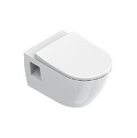 Catalano SFERA Унитаз подвесной 55x35, безободковый, смыв Tornado, покрытие Cataglaze+, открытый креп., цвет белый глянцевый