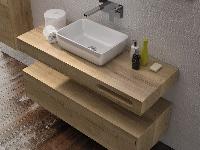 IBX RUT, столешница Cannes 100 см с вырезом под полотенцедержатель справа, цвет галифакс