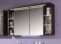 Puris Crescendo, зеркальный шкаф (2 двери) c LED подсветкой 1200 мм левый, цвет дуб трюфель