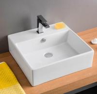 Artceram QUADRO Раковина накладная/подвесная  50х48 см, с 1 отв под смеситель, со слив переливом, цвет белый (Спеццена с нашего склада!)