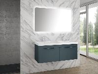 IBX ROUND, тумба под двойную раковину 120 см, 2 ящика с ручками хром, цвет белый глянцевый лак