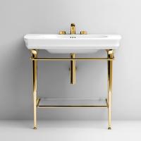 Artceram CIVITAS Структура металлическая Tonda для раковины 90см, полка стекло, цвет золото