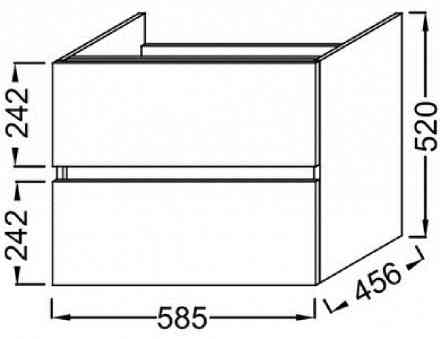 EB2381-E75 Tolbiac Тумба под раковину 60см, 2 ящика,  цвет Дуб Давос натуральный 