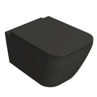 GLOBO Stone Унитаз подвесной Безободковый 52*36см, с системой скрытого крепежа, цвет Smoke