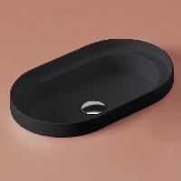 Artceram FUORI SCALA Раковина встраиваемая, 58х36см, без отв под смеситель, без перелива, цвет: черный матовый