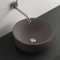 Kerasan Cento Раковина круглая, 35см, без отв под смес, без перелива накладная или встраиваемая, цвет: Ferro matt