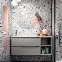 OASIS PROFILO Тумба под раковину 850х380х540 мм, подвесная, 2 ящика левых, цвет Cemento matt