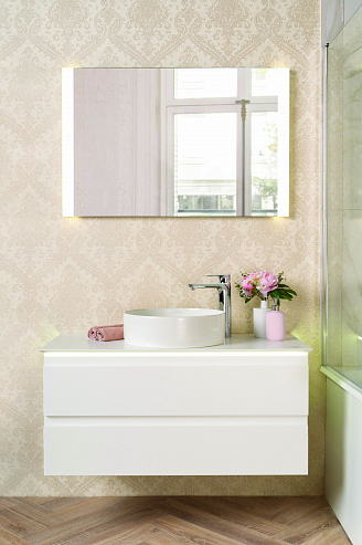 EB2084-J51 MADELEINE Тумба со столешницей и с подсветкой для накладной раковины, 100 см, цв мат бел 