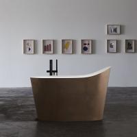 ANTONIO LUPI MASTELLO Ванна отдельностоящая 1350х750х870 мм, с нажимным донным клапаном, сифоном и гибким шлангом, Flumood, внешняя отделка Rame
