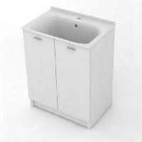 KERASAN Aquadom Комплект для постирочной 60х50см: база + раковина 029201N c 1 отв.под смесит, цвет белый матов (без донника 9233)