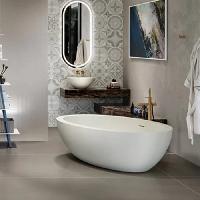 MOMA ELITE Ванна 1900х1200х550 мм., отдельностоящая, с переливом, с сифоном и донным клапаном, White Stonage, цвет белый матовый